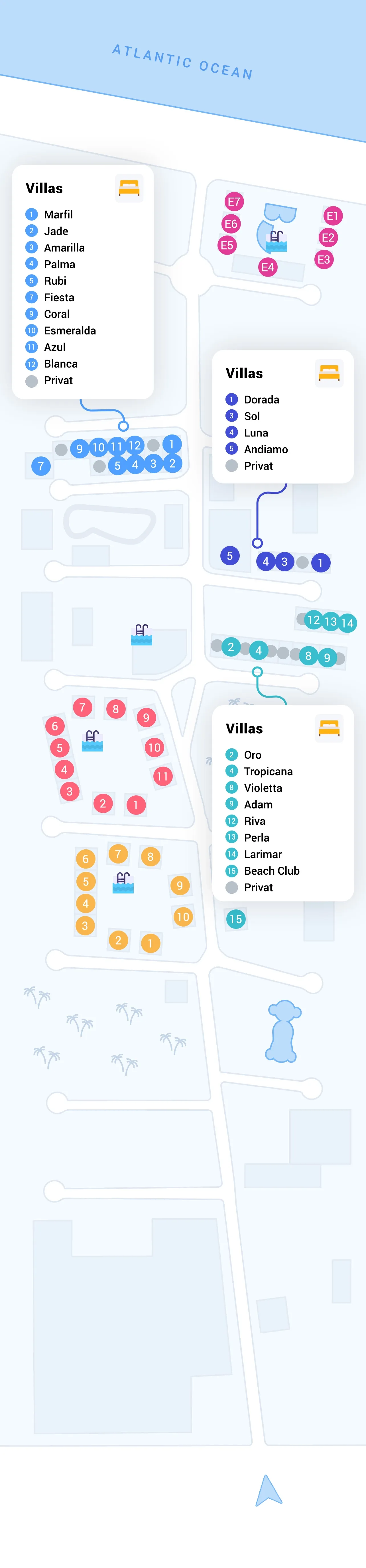 Map of Playa Palmera Beach Resort